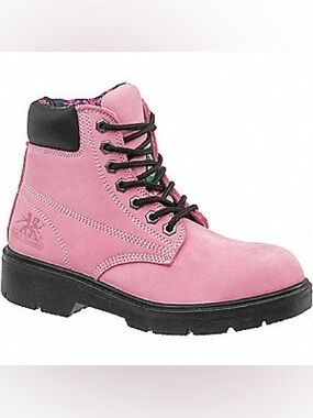 BRAND NEW Women’s Moxie Trades Alice Pink Steel Toed Work Boots; Size 11